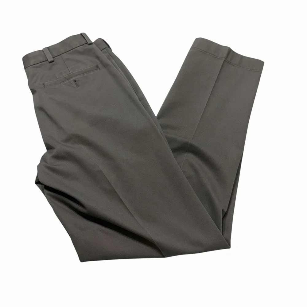 Brooks Brothers Advantage Chino Clark Pants Brown Flat Front Mens